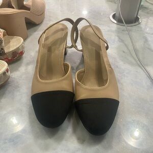 Sling back block heel